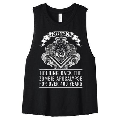 Freemason Masonic Fraternal Freemasonry Square Compass Women's Racerback Cropped Tank