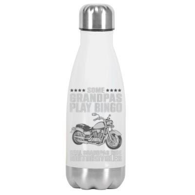 Funny Motorcycle For Grandpa Dad Motorcycle Lovers Riders Stainless Steel Insulated Water Bottle