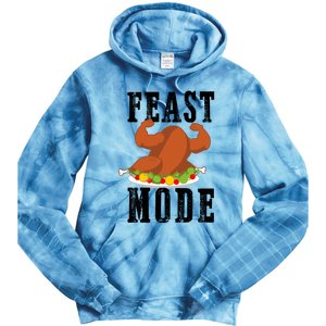 Feast Mode Funny Turkey Muscle Thanksgiving Gift Gift Tie Dye Hoodie