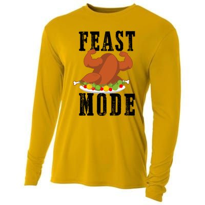 Feast Mode Funny Turkey Muscle Thanksgiving Gift Gift Cooling Performance Long Sleeve Crew