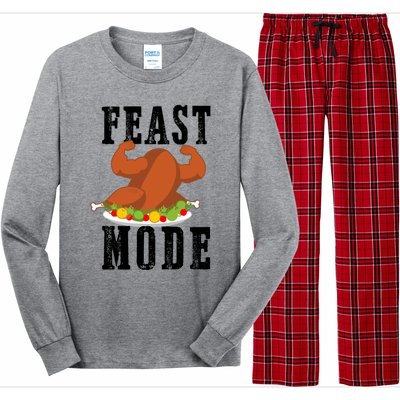 Feast Mode Funny Turkey Muscle Thanksgiving Gift Gift Long Sleeve Pajama Set