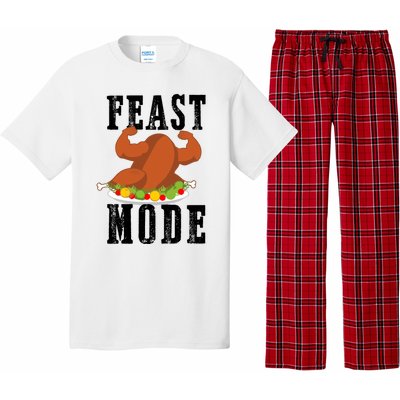 Feast Mode Funny Turkey Muscle Thanksgiving Gift Gift Pajama Set