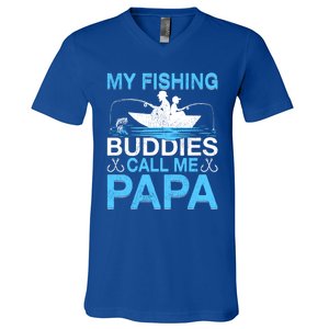 Funny My Fishing Buddies Call Papa Fishing Father's Day Meaningful Gift V-Neck T-Shirt