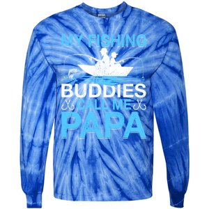 Funny My Fishing Buddies Call Papa Fishing Father's Day Meaningful Gift Tie-Dye Long Sleeve Shirt