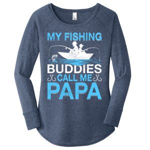 Funny My Fishing Buddies Call Papa Fishing Father's Day Meaningful Gift Women's Perfect Tri Tunic Long Sleeve Shirt