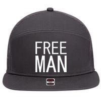 Free Man 7 Panel Mesh Trucker Snapback Hat