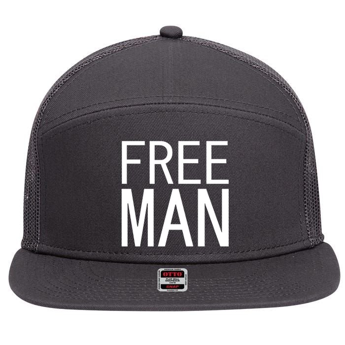 Free Man 7 Panel Mesh Trucker Snapback Hat