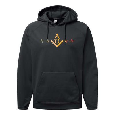 Freemason Masonic Fraternal Freemasonry Square Compass Performance Fleece Hoodie