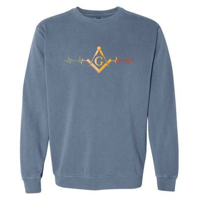 Freemason Masonic Fraternal Freemasonry Square Compass Garment-Dyed Sweatshirt