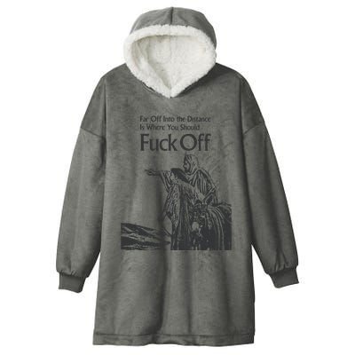Funny Meme Fuck Off Hooded Wearable Blanket