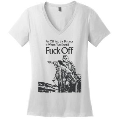 Funny Meme Fuck Off Women's V-Neck T-Shirt