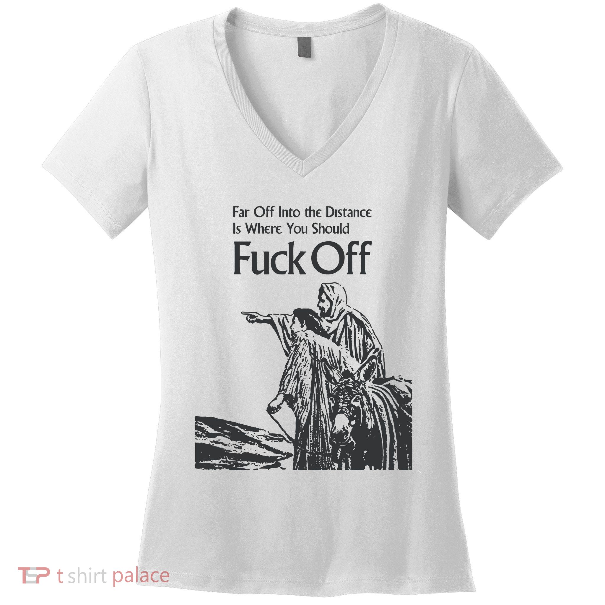 Funny Meme Fuck Off Women's V-Neck T-Shirt