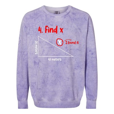 Funny Math Find X Diagram Triangle Lover Colorblast Crewneck Sweatshirt