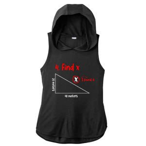 Funny Math Find X Diagram Triangle Lover Ladies PosiCharge Tri-Blend Wicking Draft Hoodie Tank