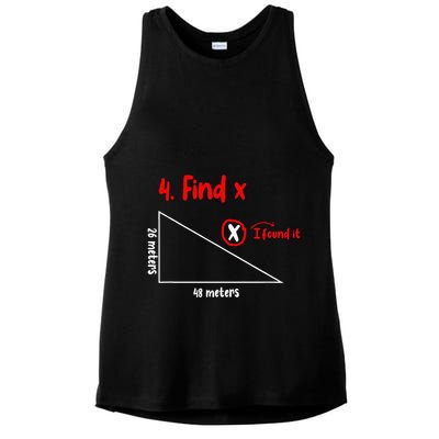 Funny Math Find X Diagram Triangle Lover Ladies PosiCharge Tri-Blend Wicking Tank