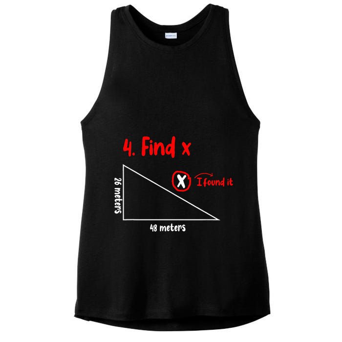 Funny Math Find X Diagram Triangle Lover Ladies PosiCharge Tri-Blend Wicking Tank