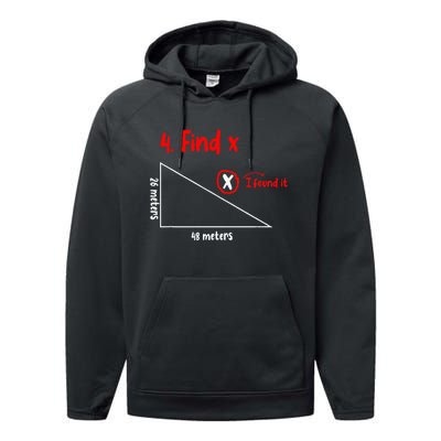 Funny Math Find X Diagram Triangle Lover Performance Fleece Hoodie