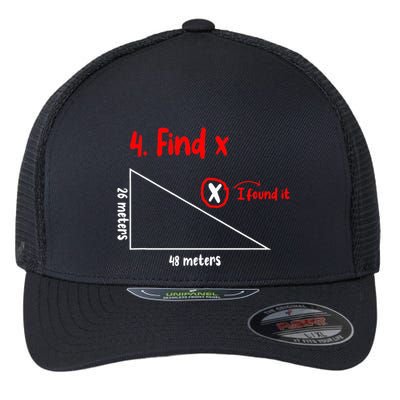 Funny Math Find X Diagram Triangle Lover Flexfit Unipanel Trucker Cap