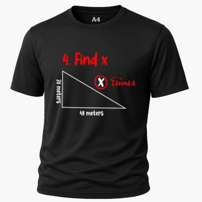 Funny Math Find X Diagram Triangle Lover Cooling Performance Crew T-Shirt