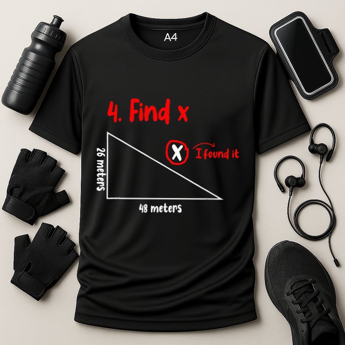 Funny Math Find X Diagram Triangle Lover Performance Shirt