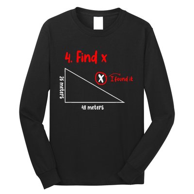 Funny Math Find X Diagram Triangle Lover Long Sleeve Shirt