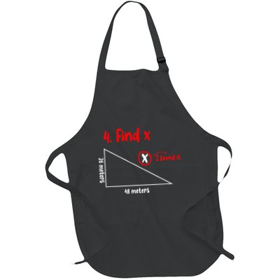 Funny Math Find X Diagram Triangle Lover Full-Length Apron With Pockets