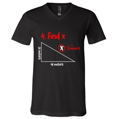 Funny Math Find X Diagram Triangle Lover V-Neck T-Shirt