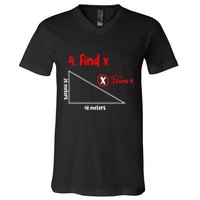 Funny Math Find X Diagram Triangle Lover V-Neck T-Shirt