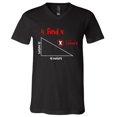 Funny Math Find X Diagram Triangle Lover V-Neck T-Shirt