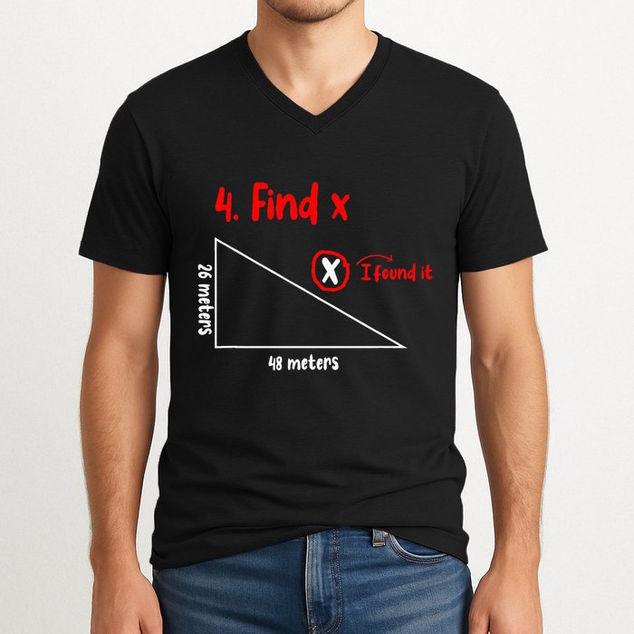 Funny Math Find X Diagram Triangle Lover V-Neck T-Shirt