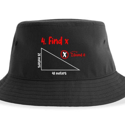Funny Math Find X Diagram Triangle Lover Sustainable Bucket Hat