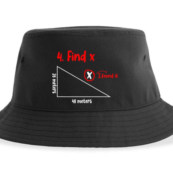 Funny Math Find X Diagram Triangle Lover Sustainable Bucket Hat