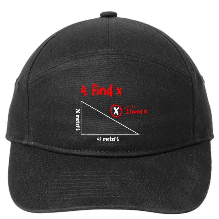 Funny Math Find X Diagram Triangle Lover 7-Panel Snapback Hat