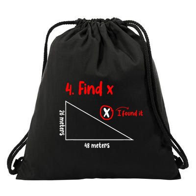 Funny Math Find X Diagram Triangle Lover Drawstring Bag
