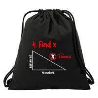 Funny Math Find X Diagram Triangle Lover Drawstring Bag
