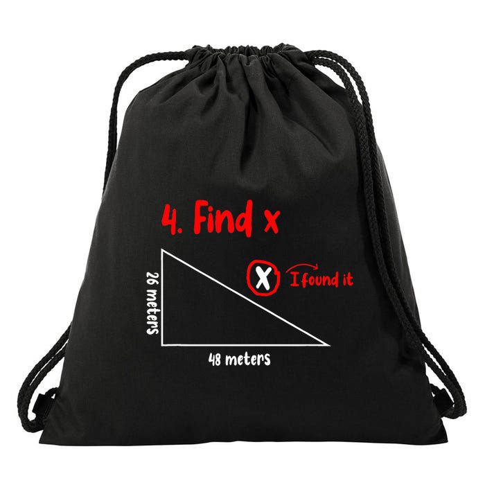 Funny Math Find X Diagram Triangle Lover Drawstring Bag