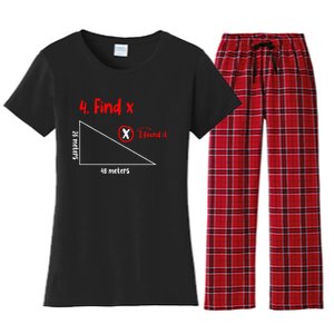 Funny Math Find X Diagram Triangle Lover Women's Flannel Pajama Set