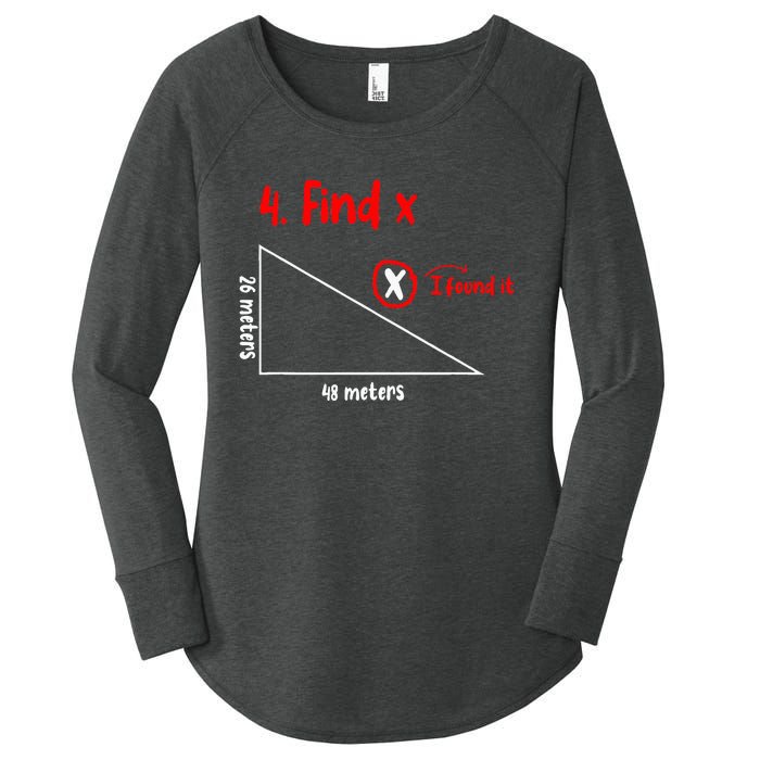 Funny Math Find X Diagram Triangle Lover Women's Perfect Tri Tunic Long Sleeve Shirt