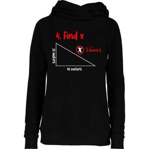 Funny Math Find X Diagram Triangle Lover Womens Funnel Neck Pullover Hood