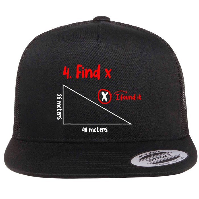 Funny Math Find X Diagram Triangle Lover Flat Bill Trucker Hat