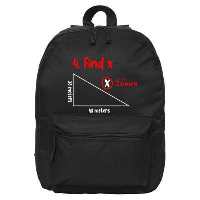Funny Math Find X Diagram Triangle Lover 16 in Basic Backpack