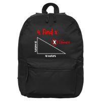 Funny Math Find X Diagram Triangle Lover 16 in Basic Backpack