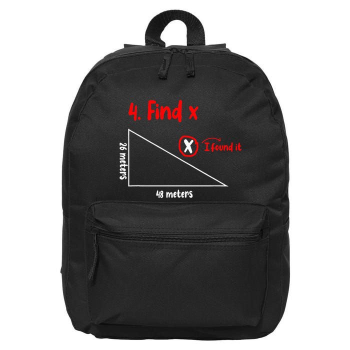 Funny Math Find X Diagram Triangle Lover 16 in Basic Backpack
