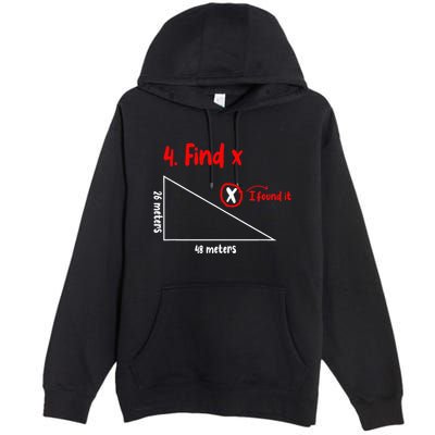 Funny Math Find X Diagram Triangle Lover Premium Pullover Hoodie