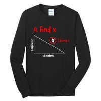 Funny Math Find X Diagram Triangle Lover Tall Long Sleeve T-Shirt