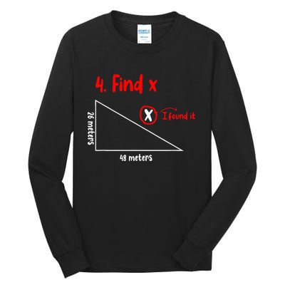 Funny Math Find X Diagram Triangle Lover Tall Long Sleeve T-Shirt