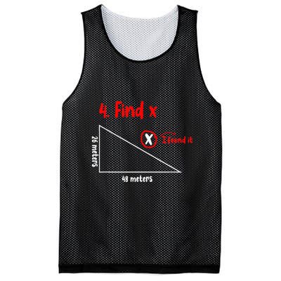 Funny Math Find X Diagram Triangle Lover Mesh Reversible Basketball Jersey Tank