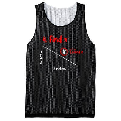 Funny Math Find X Diagram Triangle Lover Mesh Reversible Basketball Jersey Tank