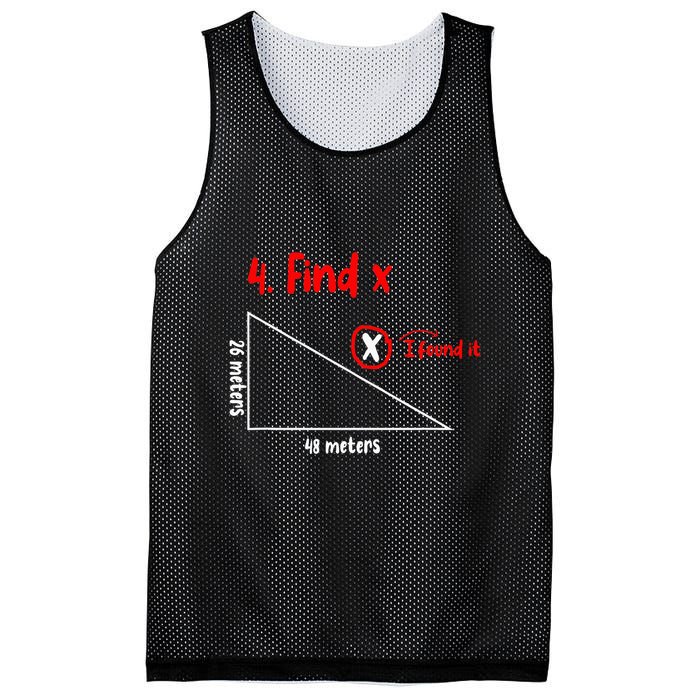Funny Math Find X Diagram Triangle Lover Mesh Reversible Basketball Jersey Tank