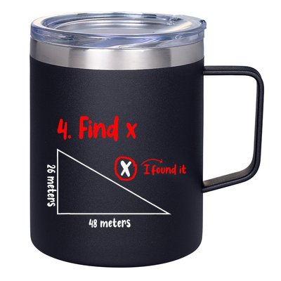 Funny Math Find X Diagram Triangle Lover 12oz Stainless Steel Coffee Mug